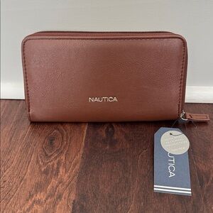 NEW Nautica Women’s Wallet Ocean Organizer Brown Earth Color RFID Blocking